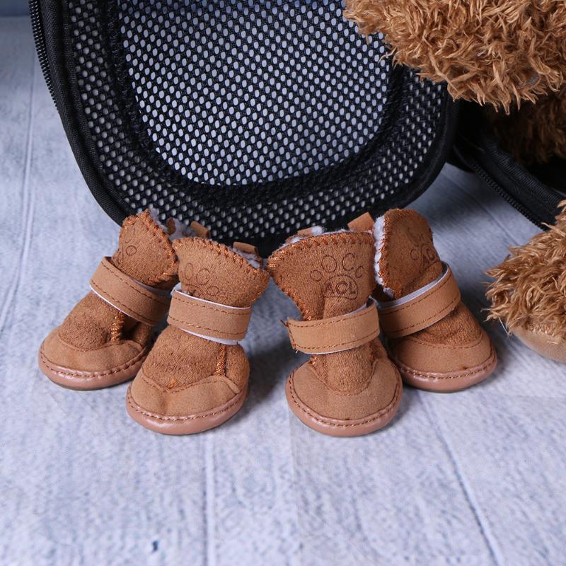 Thick Snow Pet Shoes Dogs Chihuahua Animal Warming Shoes Plush Winter Pets Puppy Cats Warm Boots