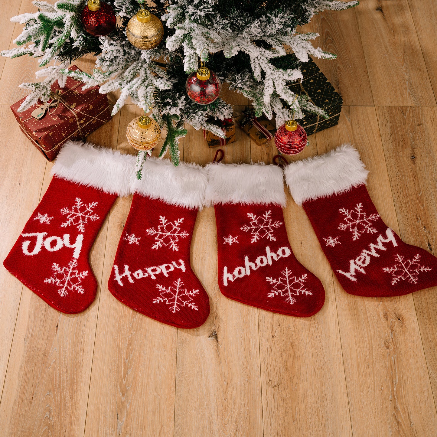 Christmas decoration supplies, high-end red plush Christmas socks, gift socks for children, candy bags