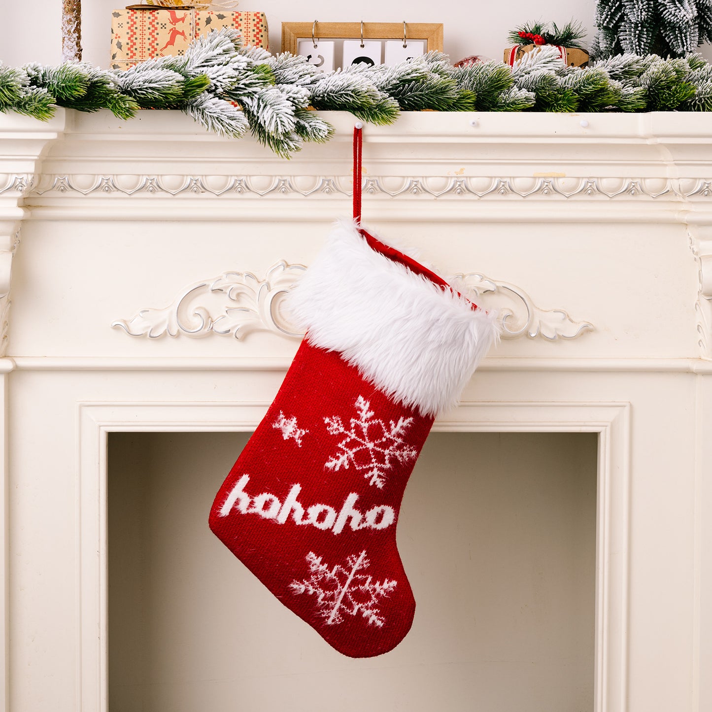 Christmas decoration supplies, high-end red plush Christmas socks, gift socks for children, candy bags