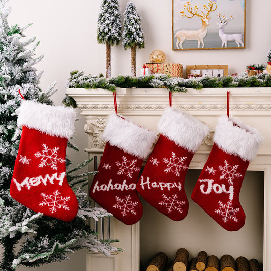 Christmas decoration supplies, high-end red plush Christmas socks, gift socks for children, candy bags