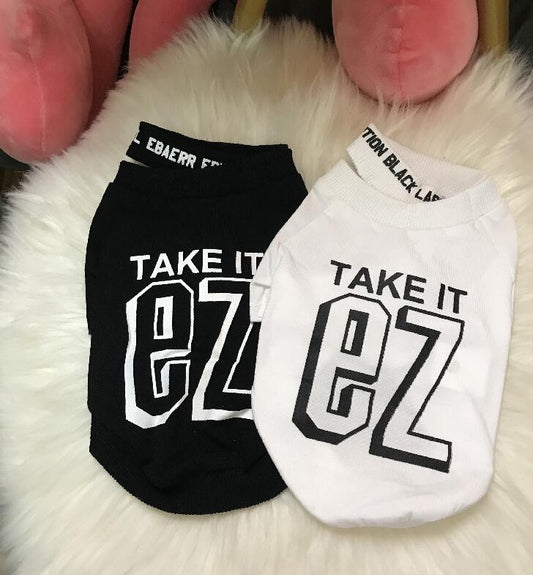 Pull en coton imprimé lettres pour chihuahua, vêtements de printemps pour petits chiens.