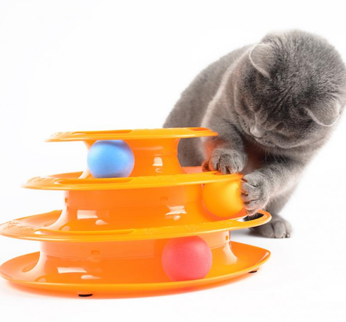 Top Quality Funny Cat Pet Toy Cat Toys Intelligence Triple Play Disc Cat Toy Balls Ball Toys Pets Green Orange