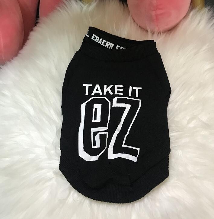 Pull en coton imprimé lettres pour chihuahua, vêtements de printemps pour petits chiens.