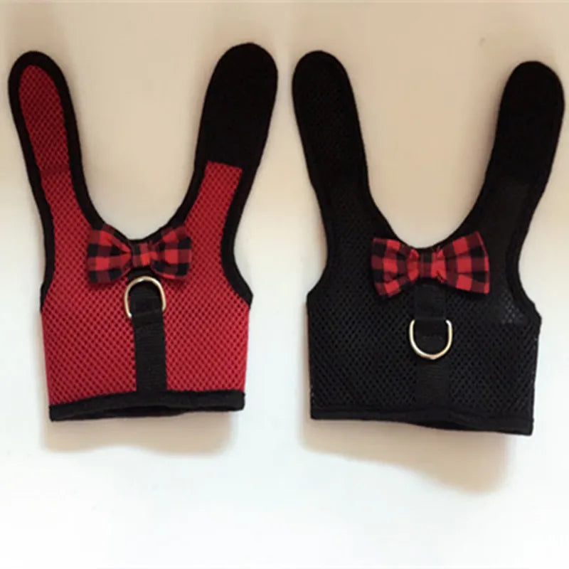 Rabbits Hamster Vest Harness With Leas Bunny  Mesh Chest Strap Harnesses Ferret Guinea Pig Small Animals Pet Accessories S/M/L 4