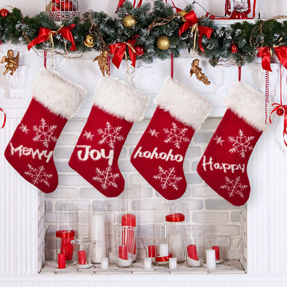 Christmas decoration supplies, high-end red plush Christmas socks, gift socks for children, candy bags