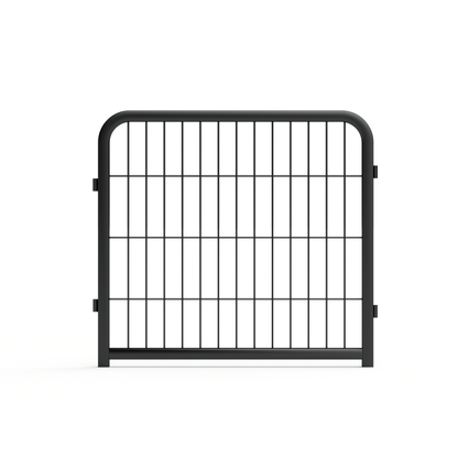 Outdoor 12 piece dog fence, 24 inch portable indoor game fence for small dog pets. Black, 22.2 inches wide x 23.6 inches high.