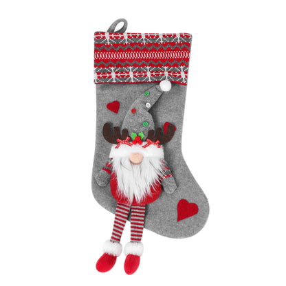 Christmas decoration supplies 3D couple faceless figurine fireplace Christmas socks Christmas Eve gift bag Candy bag