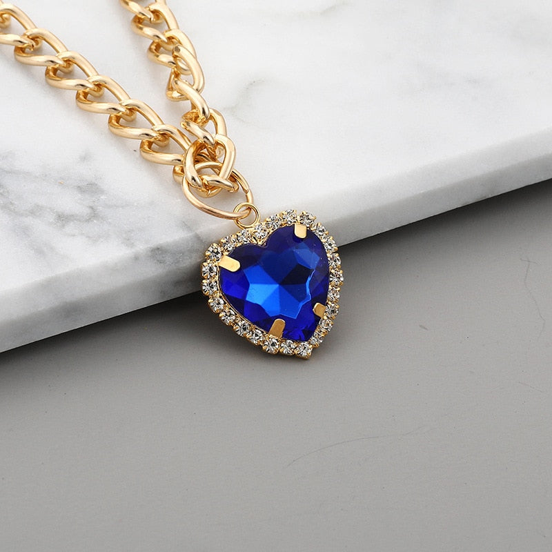 Pet  Luxury  Rhinestones Collar Adjustable Metal Heart-shaped  Pendant Color Kitty Puppy Necklace Products Cat Accessories