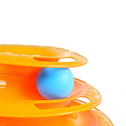 Top Quality Funny Cat Pet Toy Cat Toys Intelligence Triple Play Disc Cat Toy Balls Ball Toys Pets Green Orange