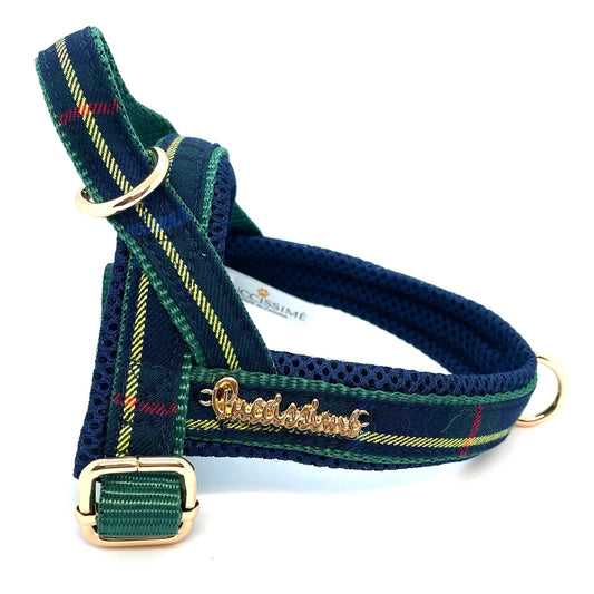 Barclay Plaid Green One-Click Dog Harness